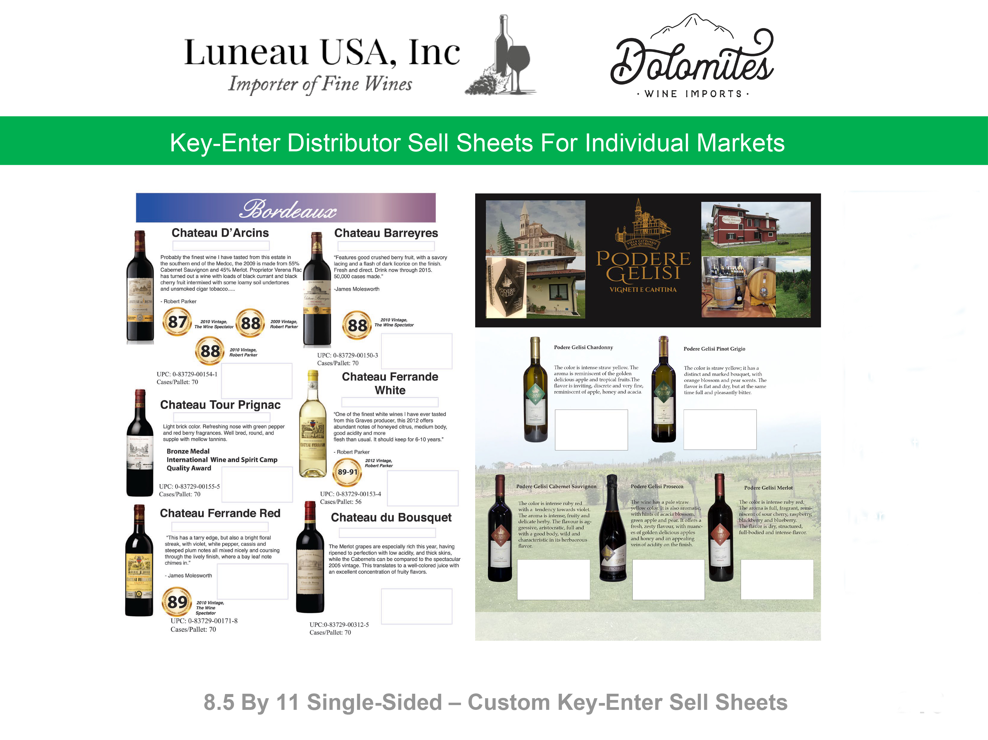 Wine Key-Enter Sell Sheets For Distributors