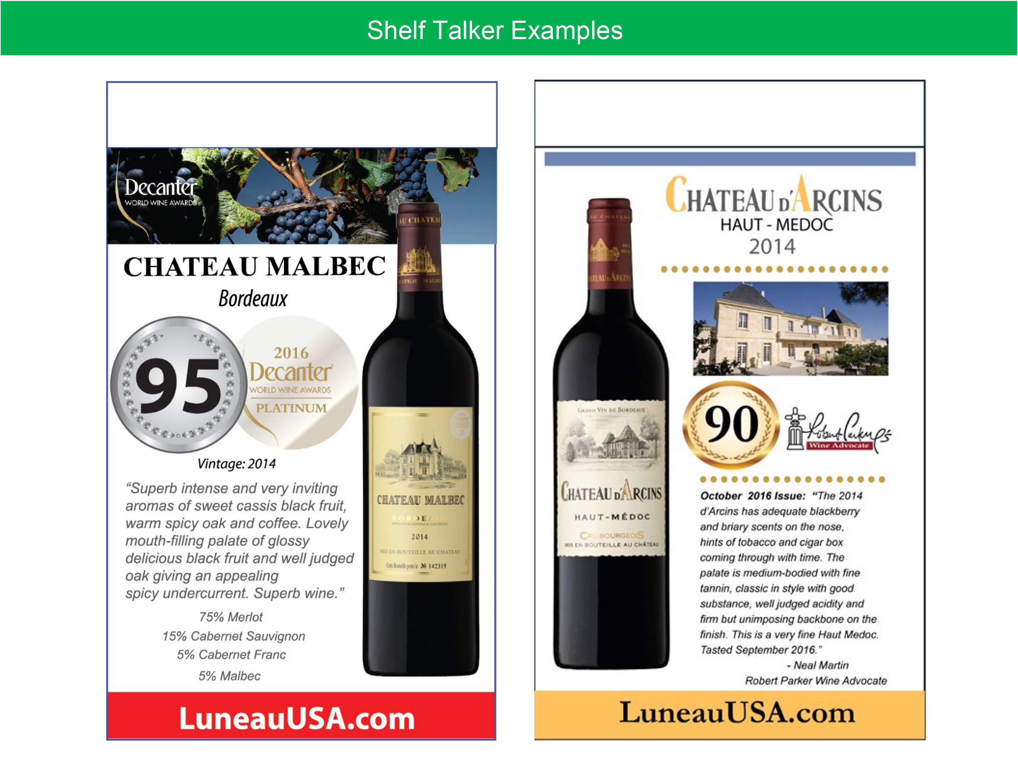 Shelf Tlakers for Wine - Example 1