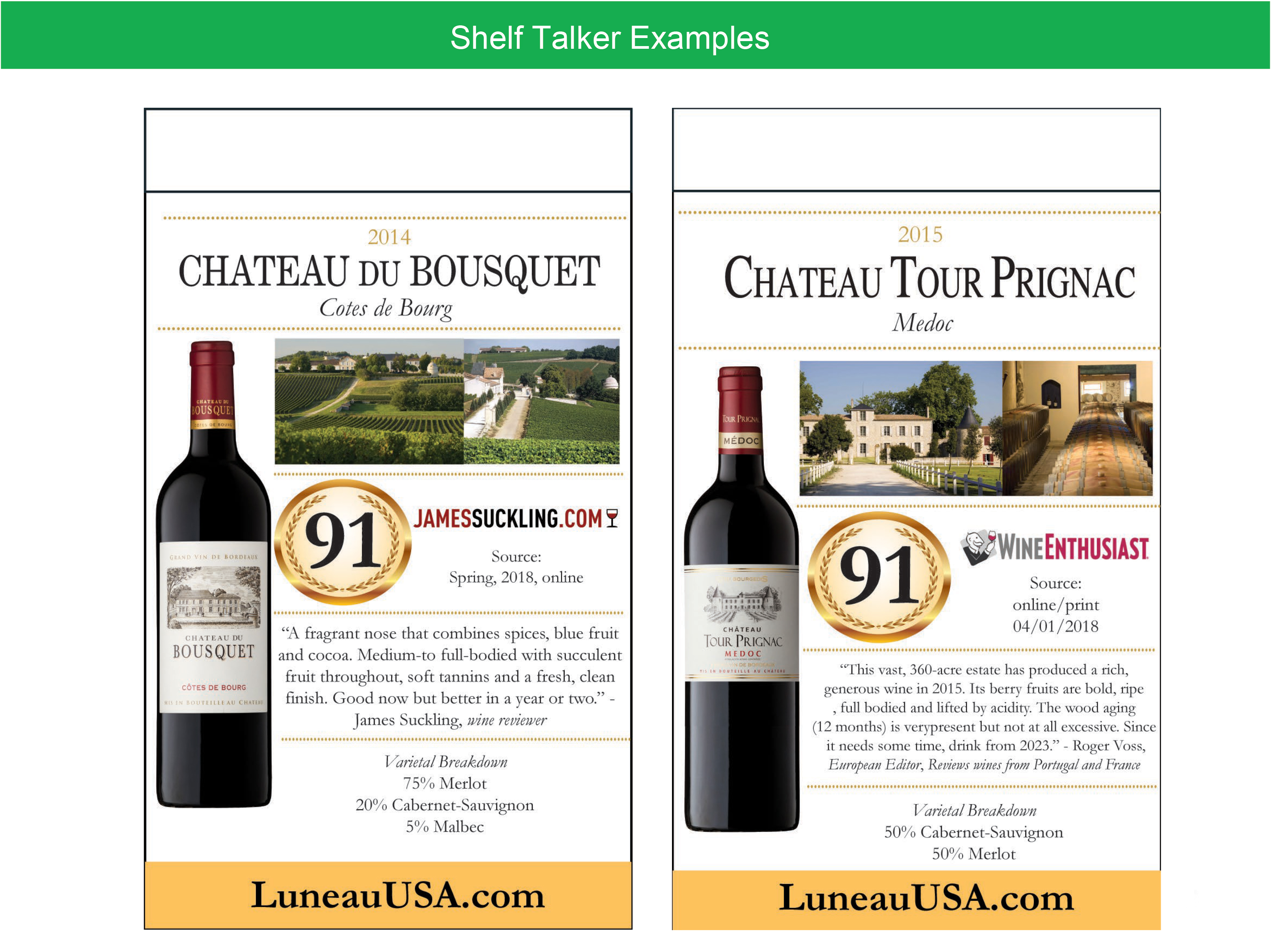 Shelf Talkers for Wine - Example 2